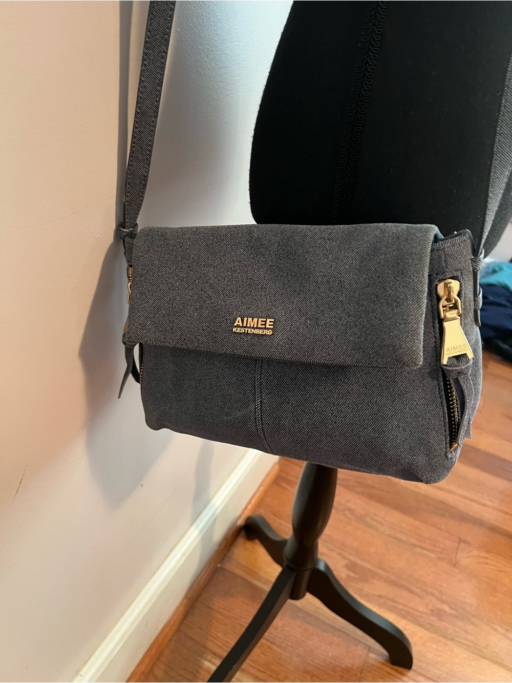 AIMEE KESTENBERG Light Blue Denim Flap Crossbody Bag - Picture 3 of 14